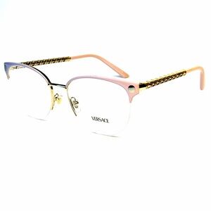 Versace Eyeglasses Frames Mod 1297 1517 Pink Gold Cat Eye Half Rim 53mm